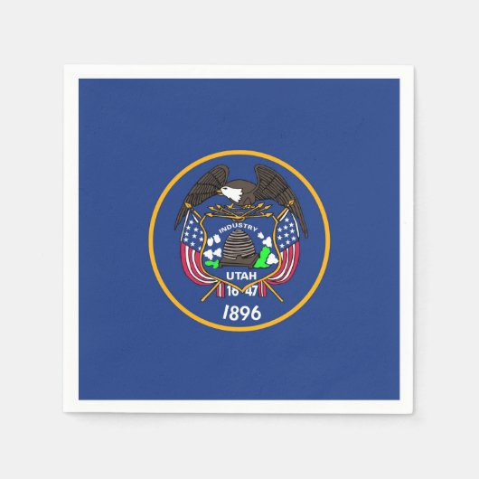 Serviettes en papier patriotique avec drapeau Utah (Devant)