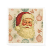 Serviettes en papier Père Noël vintage