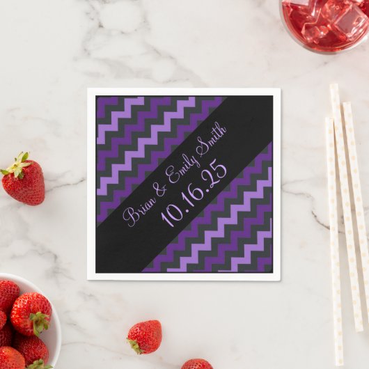 Serviettes en papier personnalisables en chevron v (En situation)