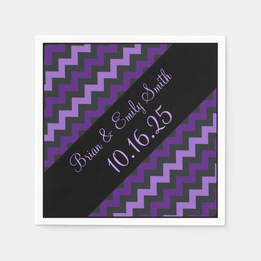 Serviettes en papier personnalisables en chevron v (Devant)