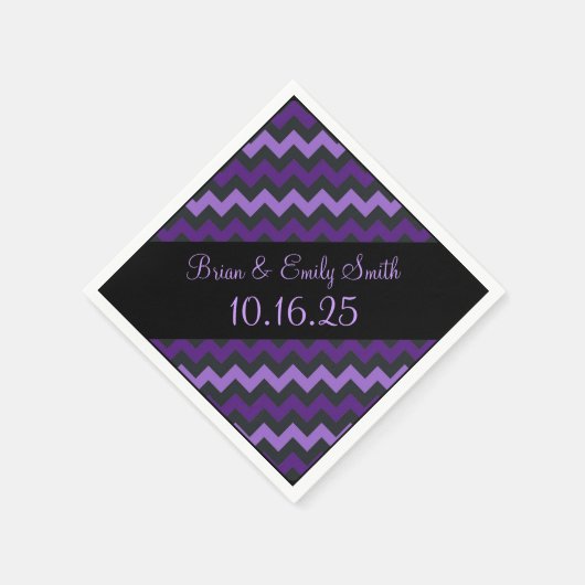 Serviettes en papier personnalisables en chevron v (Coin)