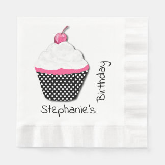 Serviettes en papier personnalisé Girly Cupcake