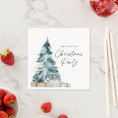 Serviettes en papier personnalisées de Noël rustiq (En situation)