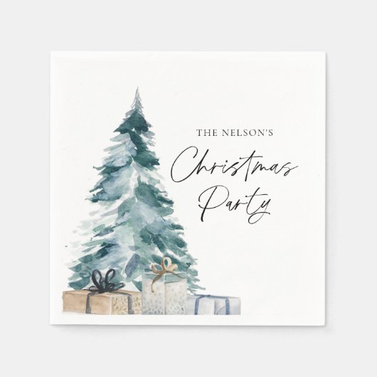 Serviettes en papier personnalisées de Noël rustiq (Devant)