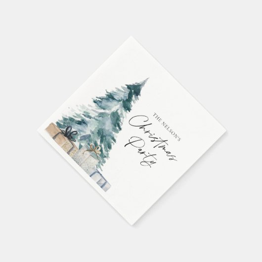 Serviettes en papier personnalisées de Noël rustiq (Coin)