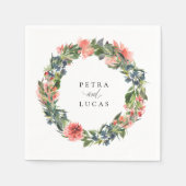 Serviettes en papier personnalisées Navy Coral Bot (Devant)