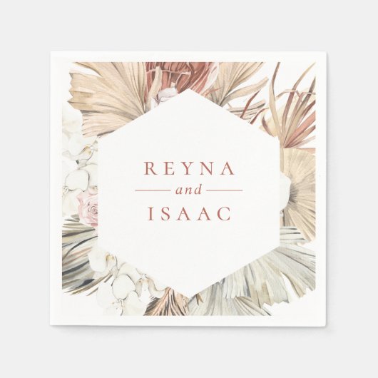 Serviettes en papier personnalisées Rustique Boho- (Devant)