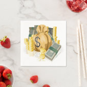 Serviettes en papier Piles d'argent (En situation)