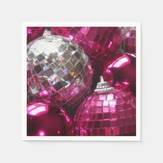 serviettes en papier Pink Baubles (Devant)