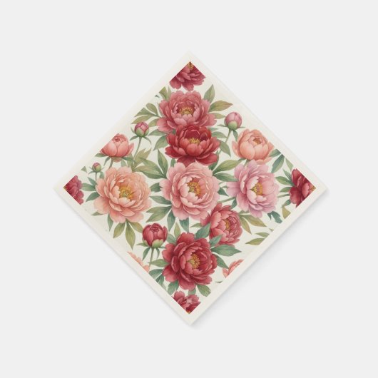 Serviettes en papier pivoine – Décoration de table (Coin)