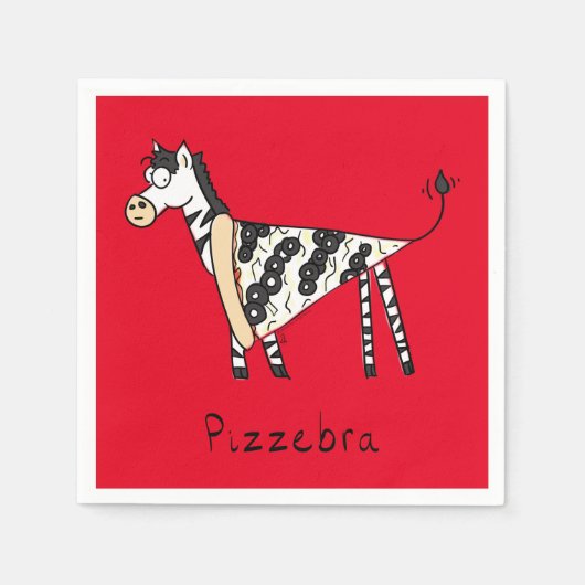 Serviettes en papier Pizzebra Pizza Zèbre (Devant)