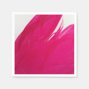 Serviettes en papier - Plumes Fuschia