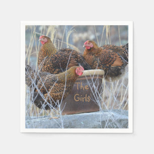 Serviettes en papier poulet "Les filles"
