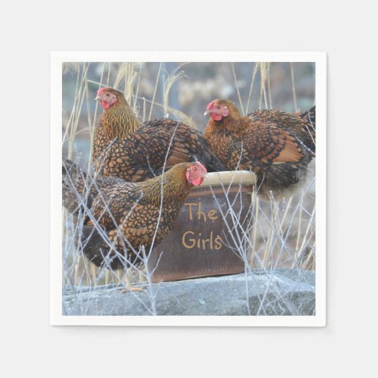 Serviettes en papier poulet "Les filles" (Devant)