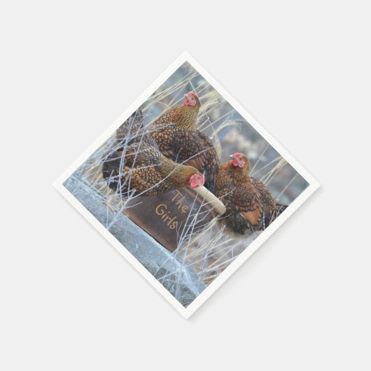 Serviettes en papier poulet "Les filles" (Coin)