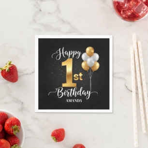 Serviettes en papier pour 1er anniversaire Ballons