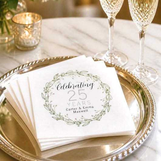 Serviettes en papier pour 25e anniversaire
