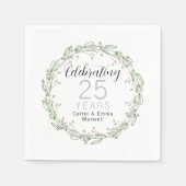 Serviettes en papier pour 25e anniversaire (Devant)