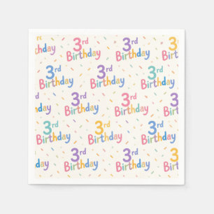 Serviettes en papier pour 3ème anniversaire, Trois