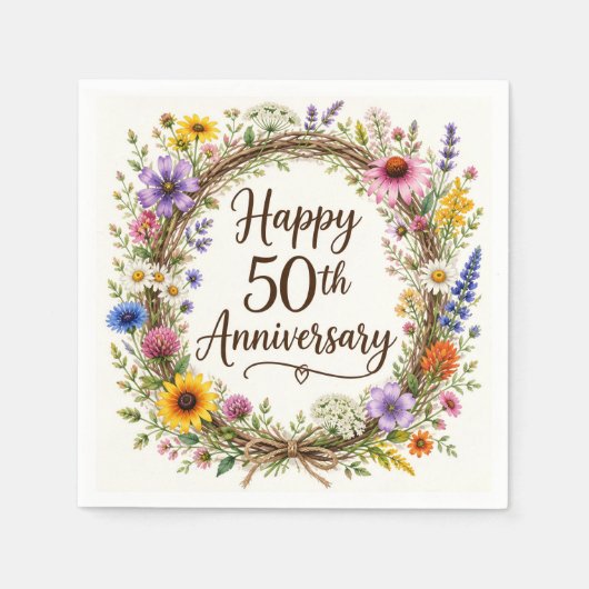 Serviettes en papier pour 50e anniversaire de mari (Devant)