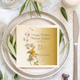 Serviettes en papier pour 50e anniversaire doré