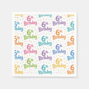 Serviettes en papier pour 6ème anniversaire, Sixiè