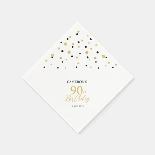Serviettes en papier pour 90e anniversaire thème o (Coin)