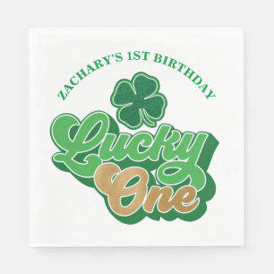 Serviettes en papier pour anniversaire Chanceux de