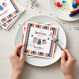 Serviettes en papier pour baby shower américain aq