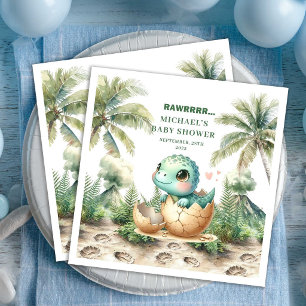 Serviettes en papier pour Baby Shower Dinosaure Mi