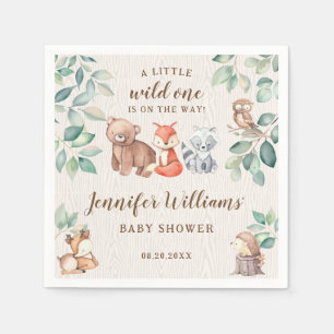 Serviettes en papier pour baby shower sur le thème