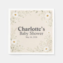 Serviettes en papier pour baby shower sur le thème