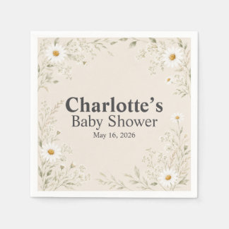 Serviettes en papier pour baby shower sur le thème