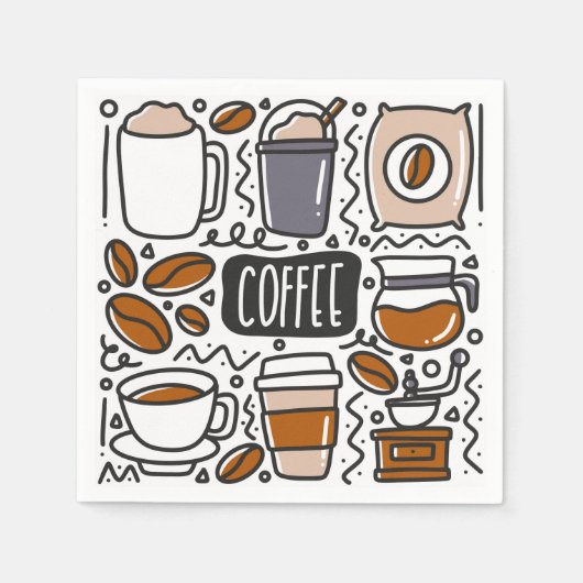 Serviettes en papier pour café, fête Espresso Café (Devant)
