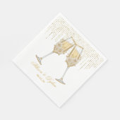 Serviettes en papier pour champagne de mariage (Coin)