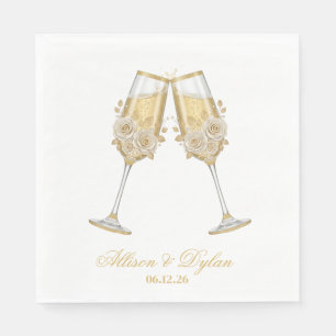 Serviettes en papier pour champagne de mariage