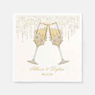 Serviettes en papier pour champagne de mariage