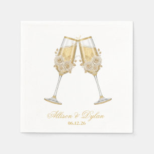 Serviettes en papier pour champagne de mariage
