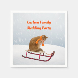 Serviettes en papier pour chat de fête de toboggan