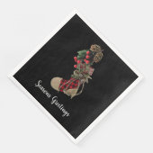 Serviettes en papier pour chaussette de Noël rusti (Coin)