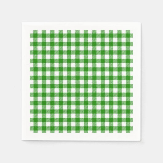 Serviettes en papier pour cocktail - Carreaux vert (Devant)