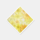 Serviettes en papier pour cocktail - Fleurs jaunes (Coin)