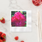 Serviettes en papier pour cocktail 'Red Peony' (En situation)