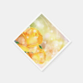 Serviettes en papier pour cocktails - Roses jaunes (Coin)