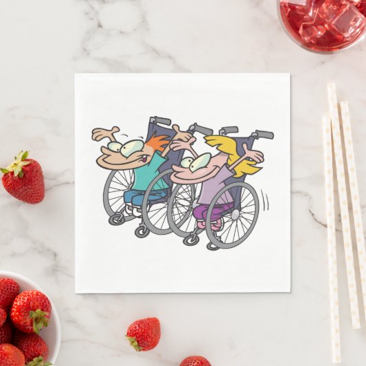 Serviettes en papier pour course en fauteuil roula (En situation)