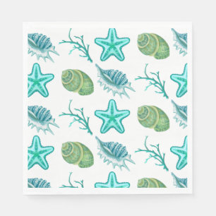 Serviettes en papier pour déjeuner - Coquillages