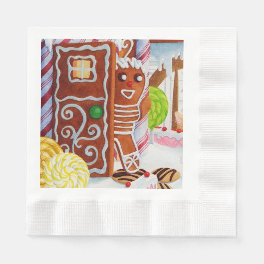 Serviettes en papier pour déjeuner GINGERBREAD MAN (Devant)