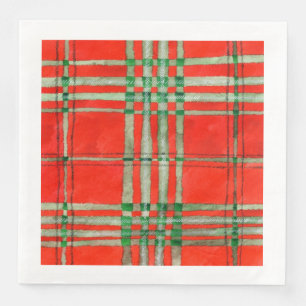 Serviettes en papier pour dîner, tartan rouge Scot