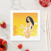 Serviettes en papier pour femme (En situation)