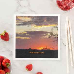 Serviettes en papier pour fête avec coucher de sol